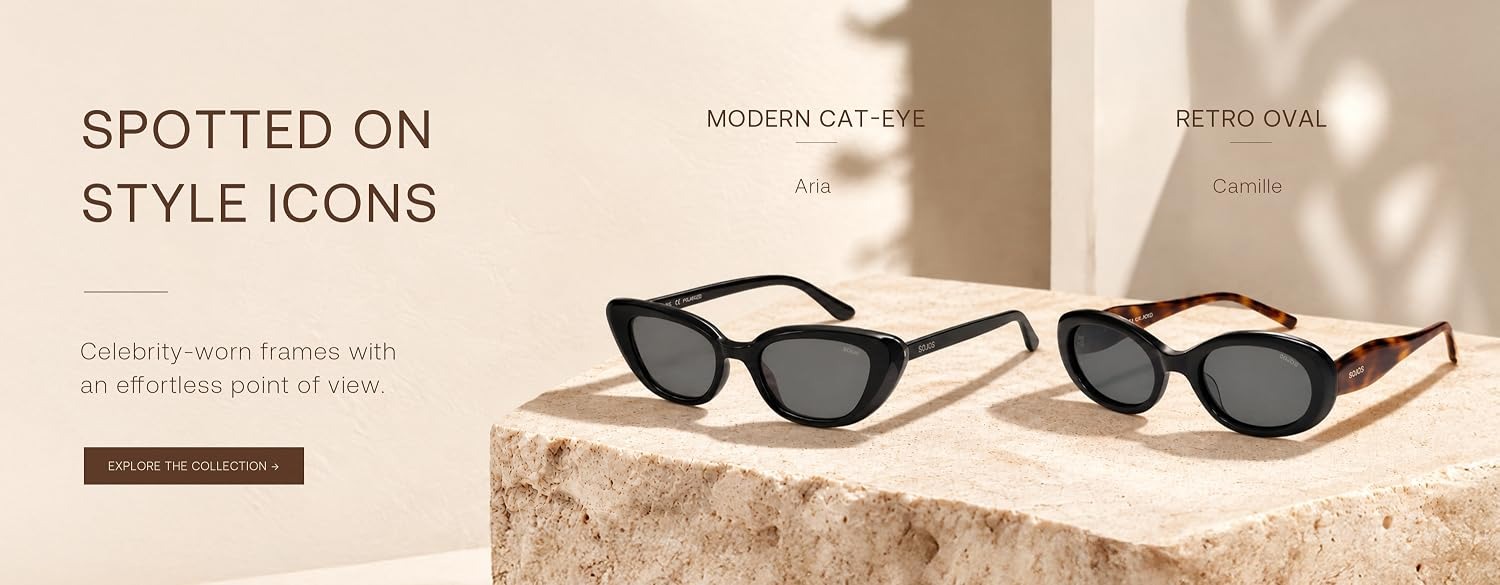 SOJOS | Budget-Friendly Fashion Eyewear Brand - Multiple Retro & Modern Frame Styles, Anti-Glare Polarized Lenses - SOJOS Official Brand